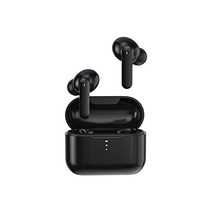 QCY T11 True 무선 이어폰 with 4 Mics 노이즈 캔슬링 인이어 탐지 헤드폰 블루투스 5.1 딥 Bass 앱 커스텀ize 터치 컨트롤 Type-C 35H, Black