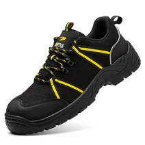 산업용 경량 및 편안한 슬립 저항 정전기 방지 워크부츠 패션 플라이 직조 통기성 스니커즈용 스틸토 스매싱 방지 펑크 방지 안전화