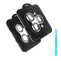 EZ 쉬운부착 핸드폰 카메라렌즈 보호필름 2장+제거기 포함 셋트, 클리어+실버