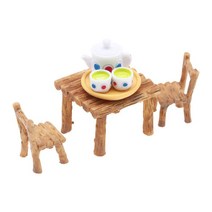 미니어처 인형 의자와 테이블 미니어처 찻주전자 척 Playset 교육 학습/12 인형 크리스마스 선물, 목재, 수지