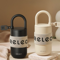 미니보틀 텀블러 핸들 파우더 진공 스텐텀블러, 400ml, 블랙