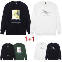 남녀공용1+1 남자 여자 오버핏 맨투맨 커플맨투맨