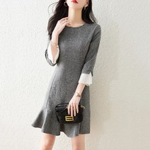 넷투넷코리아 여성 라운드넥 미니 원피스 기본 심플 캐주얼 하객룩