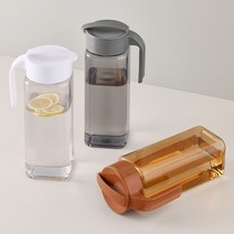 [리본제이]눕혀서 보관하는 트라이탄 네모 물병 2.1L 특대용량 완전 밀폐 손잡이 물통, 네모 트라이탄 물병 2.1L (앰버)