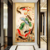 행운 구어도 재물운 사무실 그림 보석십자수 재료, 50x100cm