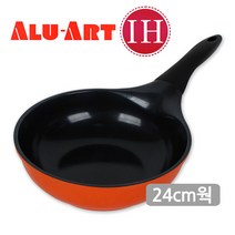 ALU-ART 국산알루아트 IH세라믹궁중팬 인덕션겸용 세라믹코팅 웍 볶음팬 튀김팬, 1개, 선택02-알루아트 궁중팬(24cm)