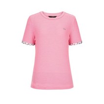 ★단독★[20SS 닥스 골프 여성]완판재입고 쿨터치 핑크 체크배색 반팔티셔츠-DNTS0B904P2