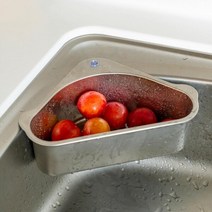 싱크대사이드 걸이식 미니싱크볼 음식물 물빠짐통 매장용 배수망 촘촘한, 1개, 삼각형