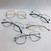 스타일자키 스트릿 타입 남녀공용 스퀘어 메탈 안경테