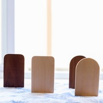 온통온유 원목 북엔드 책고정 지지대 도서관용품 책꽂이정리 우드 나무 책칸막이, 호두나무, 라운드 대형 1p