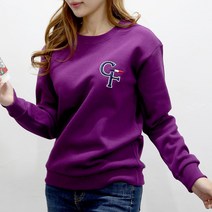 [당일발송] 여자친9 따뜻한 기모 영문 볼륨자수 (S~2XL) 맨투맨- 21칼라