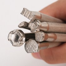 가죽공예 도구 가죽 스탬핑 인쇄 도구 키트 6 개 합금 스탬프 펀치 세트 조각 안장 공예 만들기 DIY 아트, 6개, 한개옵션0