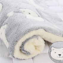 부드러운 두꺼운 애완 동물 부드러운 양털 패드 담요 침대 매트 강아지 새끼 고양이 소파 쿠션 홈 깔개 따뜻한 개 액세서리 애완 동물 용품 유지, S 49x32cm, 곰이 있는 회색