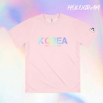 2023년 NEW KOREA 남여공용 대한민국 코리아 홀로그램 면 쿨론 반팔 티셔츠