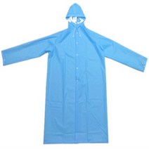 초등학생 어른 무지 운동 태풍 고급 우비 XL 블루