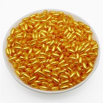 비즈공예 직선 구멍 쌀 모양 ABS 모조 진주 구슬 4x8mm 6x12mm 100 개 타원형 아크릴 매력 보석 만들기 공예 DIY, [02] 6x12mm 100pcs, [15] Gold yellow