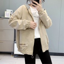 여자 숏 바람막이 코트 봄가을 루즈핏 빅사이즈 트렌치코트