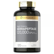 Carlyle Serrapeptase 120000 SPU | 120 캡슐 | 부비동 건강 지원 | 글루텐 프리 효소 보충제