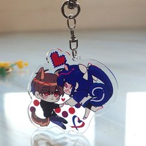 [메이킹하우스] 그림으로 만드는 캐릭터 아크릴스탠드 미니등신대 키링 포카 굿즈 캐릭터스탠드, 중형키링 (8cm혼합고리포함)