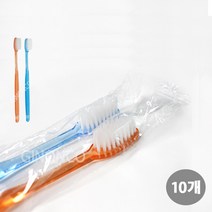 일회용 미세모 칫솔(투명포장)-주황/파랑, 50개, 1개
