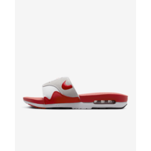 국내매장용 나이키 에어맥스 1 남성 슬라이드 화이트/레드 DH0295-103 NIKE Air Max 1 Slide White/Red