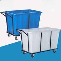 플라스틱 빨래 세탁 바구니 수레 수거함 대형 트롤리, 그레이 4인치 휠 (280L)