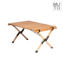 오프위크 접이식 캠핑 우드 롤 테이블 90cm 120cm, 내츄럴우드