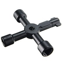 OriGlam 범용 4방향 다기능 유틸리티 키 전기 캐비닛 가스 미터 서비스 크로스 물 박스 찬장 오프닝, 02 Black