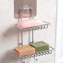 엔템 스텐 물빠짐 비누받침대 비누 걸이 홀더 거치대 받침, 스텐비누받침대_2단