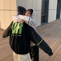 에브리어썸(상표출원) OR백프린팅 오버핏 커플 후드집업