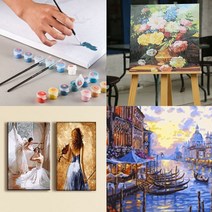 DIY 명화 그리기 인테리어 그림 인물 동물 건물 유화그리기세트 직장인 집순이 취미 선물, 성당