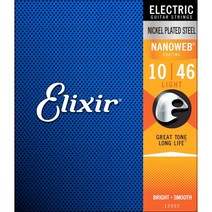 Elixir 엘릭서 나노웹 일렉기타줄 010-046 [12052] + 1번줄 1개, 은색, 12052