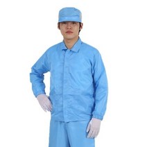 MK 제전방진복 [상의 Y카라] 정전기방지 크린룸 제전복 방진복, 화이트, 상의Y_L(95), 1개