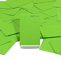 두꺼운 메모지 메모카드 9가지 컬러 비코팅 무지 명함지 종이카드, 6. 애플 그린