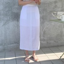 옷자락 [옷자락] 여자 여름 시원한 린넨 옆트임 롱 스커트