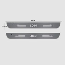 자동차 도어 라이트 로고 프로젝터 레이저 램프 맞춤형 로고 없음 레이저 USB 전원 이동 LED 웰컴 페달 스커프 플레이트 페달, 2PCS Front door_For A-UDI, For A-UDI