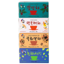 다예 맛있는 꽃잎차 모음, 뽕잎차 + 민들레차 + 국화꽃차 + 녹차, 15세트