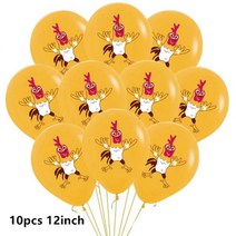 La Granja Zenon 풍선 닭 암소 돼지 생일 축하 배너 드림 레인지랜드 농장 배경 파티 장식 케이크 토퍼 일회용, 10pcs 3_기타