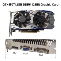 새로운 그래픽 카드 GTX550TI 6GB 4GB 컴퓨터 192bit GDDR5 NVIDIA PCI-E 2.0 1050TI 게임용 비디오 듀얼 냉각 팬, 03 GTX550TI 2GB DDR5 B