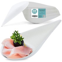 [50팩] 10.2cm(4인치) 화이트 일회용 시음 스푼 - 디저트 및 애피타이저용 티어드롭 미니 접시 샘플 서빙 생분해성 사탕수수 종이 및 플라스틱 대체품 뜨겁거나 차가운, 4 x 2.25 x 1.2 _200