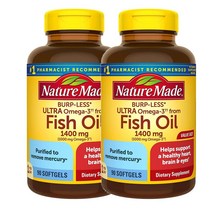 네이처메이드 Nature Made 피쉬오일 1400 mg 오메가3 1000mg 90캡슐, 2팩