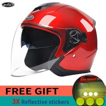 전기 팩 부품 DIY 호환 변환 AD 전기 모토 rbike 헬멧 오픈 페이스 남자 더블 렌즈 rcycle 크로스 빈티지 c, 04 RED, 01 L