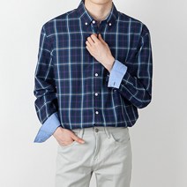 스타일에스 남서용 빅사이즈 남자 타탄 체크 셔츠 남방