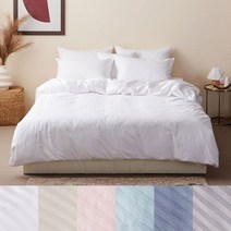 바운티풀 호텔납품 이불커버 스트라이프 60수 사틴면 퀸(Q) 6컬러, 스트라이프 핑크 이불커버 SS