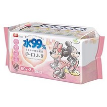 일본직발송 7. 순수 베이비 케어 디즈니 순수 99% 손·입 닦기 60매×3개 (알라딘 지니) 일제 수분 성분 함, 지니_60매×3개