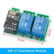 ESP8266 듀얼 채널 WIFI 릴레이 모듈 ESP-01 DC5V 표시기 리셋 버튼 2 CH Boad 저수준 제어, 02 2 way
