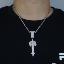 실버 목걸이 와이프생일선물 50대 엄마 갑상선 학생 여자친구 Rapstar London Charms Trap Rapper 슈퍼 스타 칼 펜던트 남성용 골드 도금 큐빅 지르코니아