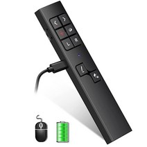 에어 마우스 컨트롤이 있는 프리젠테이션 클리커 파워포인트 프레젠테이션을 위한 충전식 USB 클리커 무선 프레젠터 Rf 2.4Ghz 파워포인트 클리커 슬라이드 어드밴스 컴퓨터 노, 2Rechargeable+Left Mouse