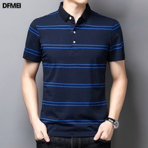 DFMEI 스트라이프 칼라 반팔 티셔츠 남자 레깅스