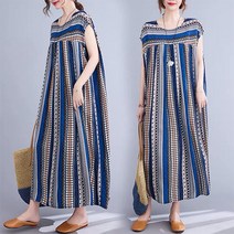 TANC탕크중년여성 빅사이즈 에스닉풍 롱원피스 홈웨어 엄마옷